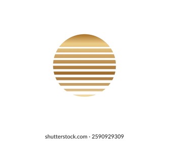 A retro sun circle showcasing a geometric style, capturing the bright aesthetic of the eighties and nineties.