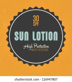 Retro Sun Lotion Label Design