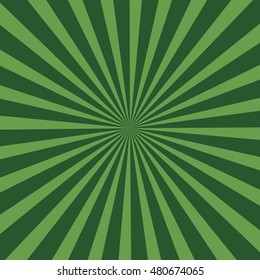Retro sun ray background, vintage sun ray background, green
