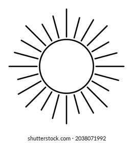 Retro Sun Ray, Sun Burst Emblem, Sunshine Sunburst Logo, Isolated Vector Illustration