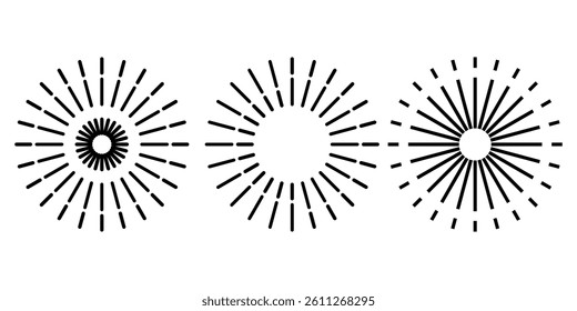 Retro sun ray line set