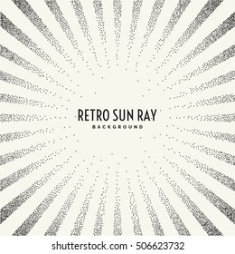 Retro sun ray on background. Abstract backdrop, vector illustration.