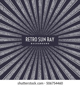 Retro sun ray on background. Abstract backdrop, vector illustration.