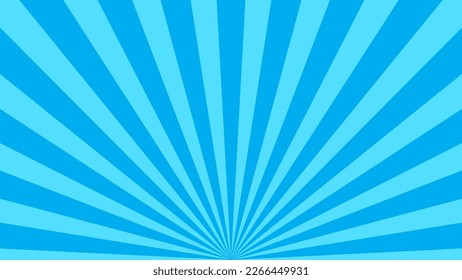 retro sun rays blue background summer sunny radial texture pop art template