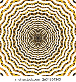 Retro sun rays sunburst abstract yellow background vintage wavy swirl sunrise grunge rough texture pattern radial spiral stripes groovy sunshine beam distressed circus carnival vector eps10