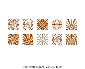 Conjunto de Elementos de Plano de Fundo de Explosão Solar Retro