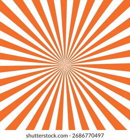 Plano de Fundo Retro Sunburst com Raios Laranja