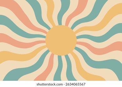 Retro sunburst background with pastel colors. A vintage-inspired design.