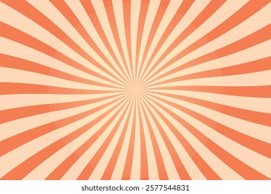 Retro Sunburst Background in Peachy Coral Tones