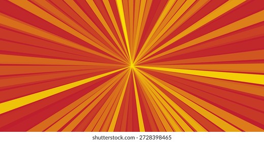 Retro Sunburst Background in Red and Yellow Colors