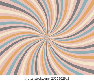 Retro sunburst background. Spiral pattern with sun rays. Illustration.