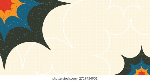 Retro Sunburst Background Vector Mid Century Modern Starburst Geometric Abstract Vintage Boho Dotted Design