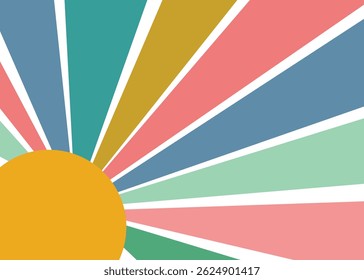 Retro Sunburst Design with Pastel Colors