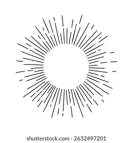 Retro Sunburst Design with Radial Lines