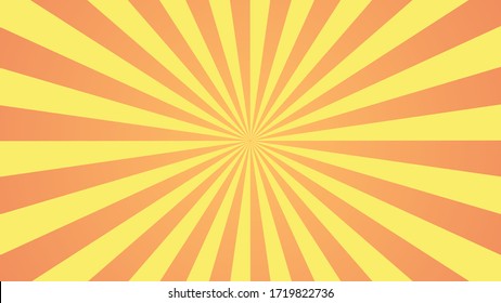 Retro Sunburst Light Red Yellow For Comic Background Design Template
