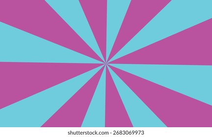 Patrón retro Sunburst con rayos geométricos de color rosa y verde azulado