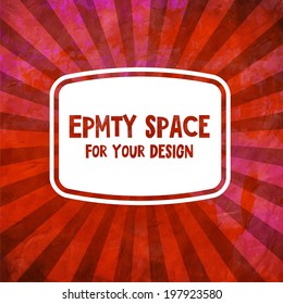 Retro sunburst pattern. Vector Template