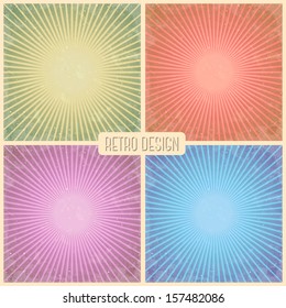 Retro sunburst pattern. Vectro Template 