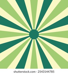 Retro Sunburst Pattern in Vintage Green