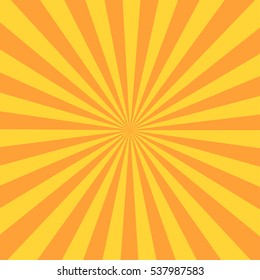 Retro sunburst ray in vintage style. Abstract comic book background. Vector illustration