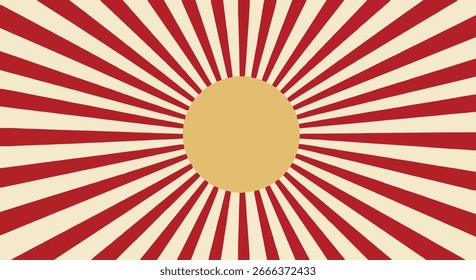 Raios de sol retrô fundo em vermelho e bege, vintage vetor padrão abstrato