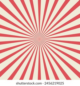 retro sunburst, red circle background