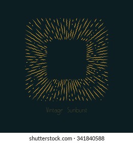 Retro sunburst shape for your design. Vintage light Rays. Hand-drawn vector design element.