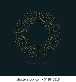 Retro sunburst shape for your design. Vintage light Rays. Hand-drawn vector design element.
