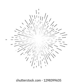 Retro Sunburst Signs Black Thin Line Light Symbol of Energy. Vector illustration of Vintage Sun Rays