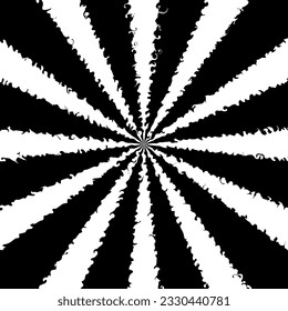 Retro sunburst vector background. Grunge design element. Black and white backdrop.