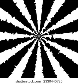Fondo vectorial de la explosión solar retro. Elemento de diseño grueso. Fondo blanco y negro.