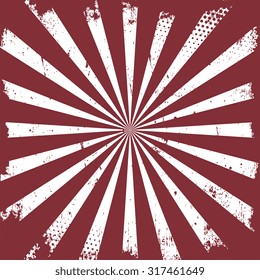 Retro sunburst vector background. Grunge design element