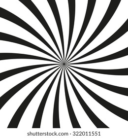 Retro sunburst vector background. Grunge design element. Black and white backdrop.