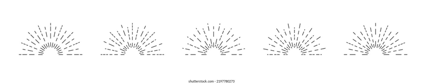Retro sunburst vector icon set. Sunburst design elements collection. Vintage sunbeam collection. Vector graphic EPS 10