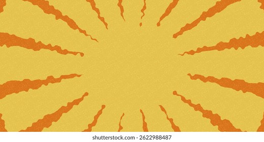 Retro sunburst. Wavy rays. Radial sun rays in warm beige, yellow, pink colors. Design for logo, branding, print, backdrop, background. Vector illustration