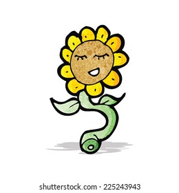 retro sunflower cartoon