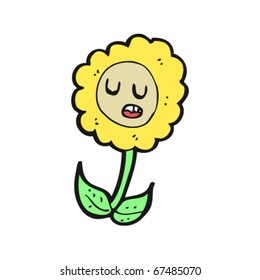 Retro-Cartoon mit Sonnenblumen