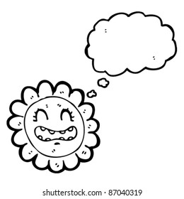 retro sunflower character