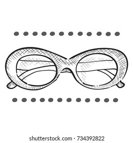 Retro sunglasses graphic vector illustration with design elements 