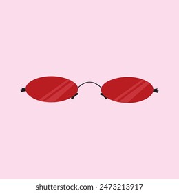 Retro sunglasses. Hand drawn trendy illustration.