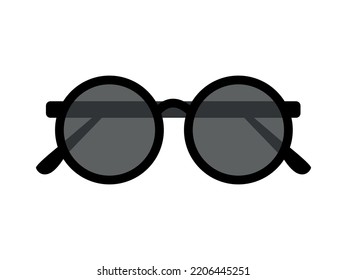 Retro Sunglasses isolated on background, round glasses, women's and men's accessory.
Optics, lens, vintage, trend. Vector illustration for optical.

