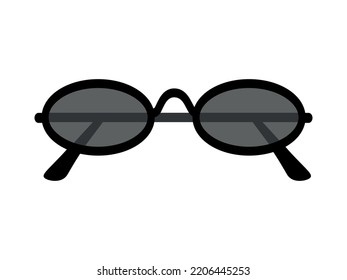 Gafas de sol retro aisladas en segundo plano, gafas redondas, accesorios para mujeres y hombres.
Óptica, lente, vintage, tendencia. Ilustración vectorial para óptica.
