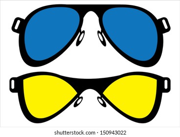 retro sunglasses isolated on white background