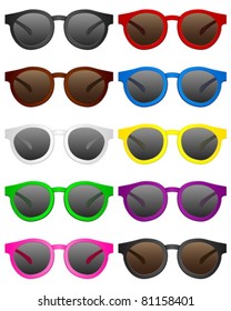 Retro sunglasses on a white background. Vector illustration.