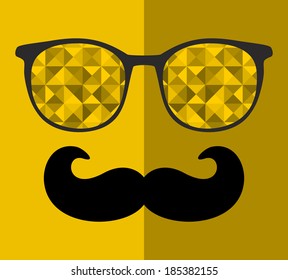 Retro sunglasses with reflection for hipster. Vector illustration of accessory - glasses isolated. Best print for your t-shirt.