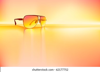 Retro sunglasses rendered using gradient meshes and regular gradients.