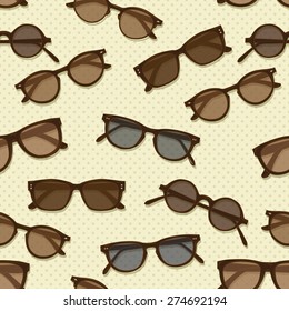 Retro sunglasses seamless pattern