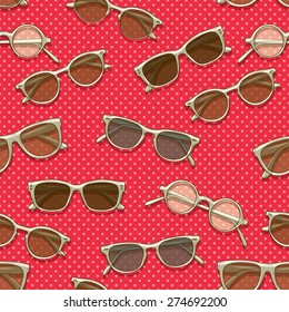 Retro sunglasses seamless pattern