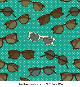 Retro sunglasses seamless pattern