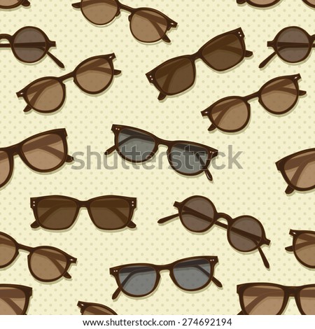 Retro sunglasses seamless pattern